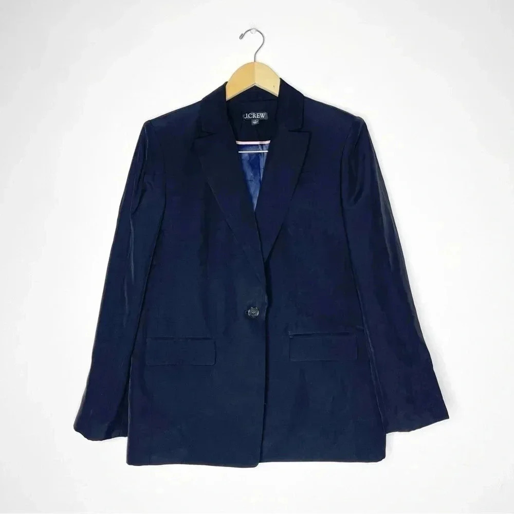 J. Crew Black Tuxedo blazer in drapey viscose Size 4 NWOT